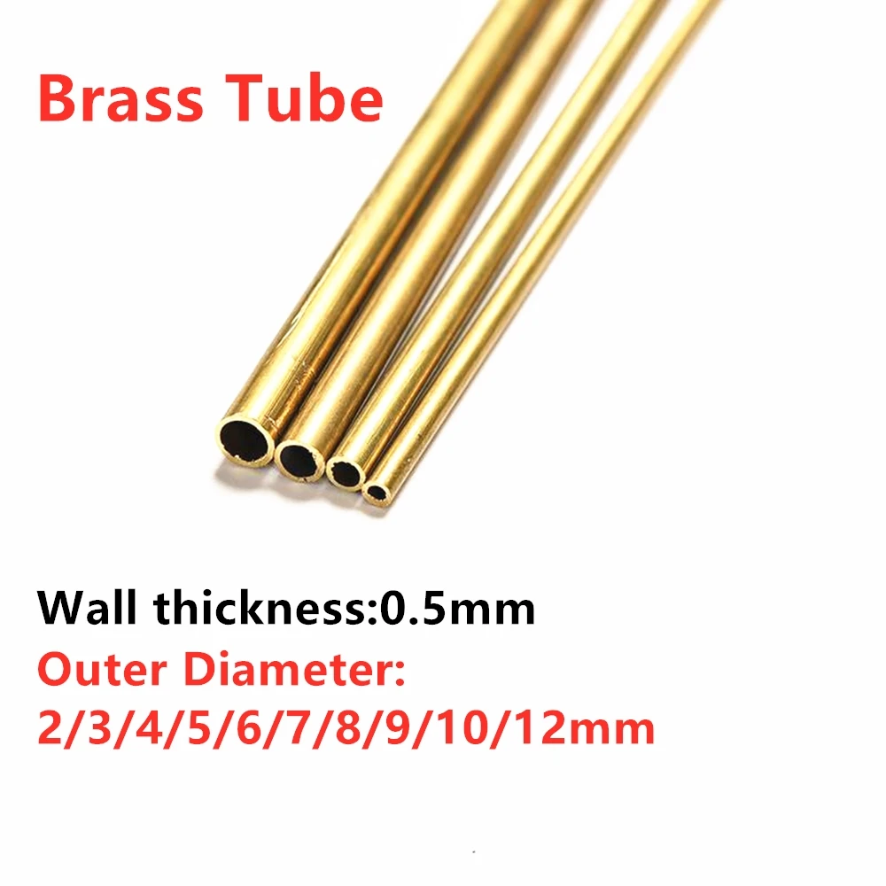 1pc Brass Tube Diy Pipe Round Diameter 2/3/4/5/6/7/8/9/10/12mm L50 80