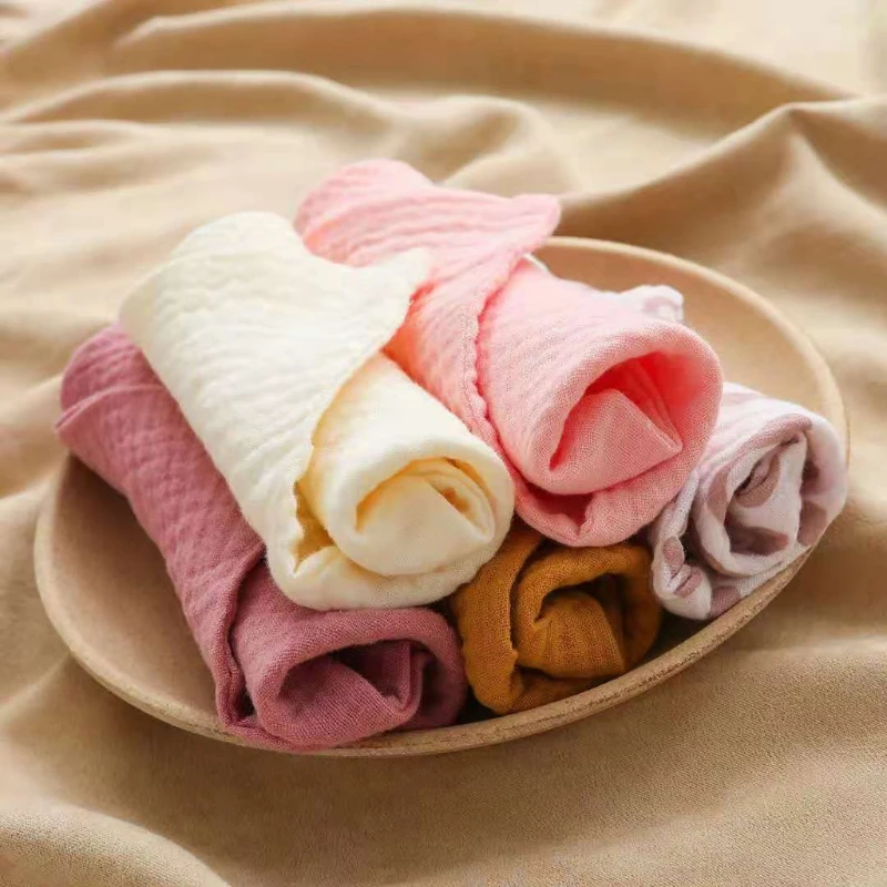 5 Pcs 코 튼 스퀘어 타월 손 얼굴 수건 손수건 무명 천을 먹이 턱 받이 천을 타액 타월 선물