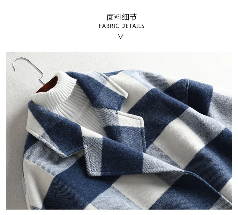 Autumn Women Coats New Large size Medium Long Lattice Loose Cardigan Hairy Jacket Winter Fashion Overcoat Female SS749