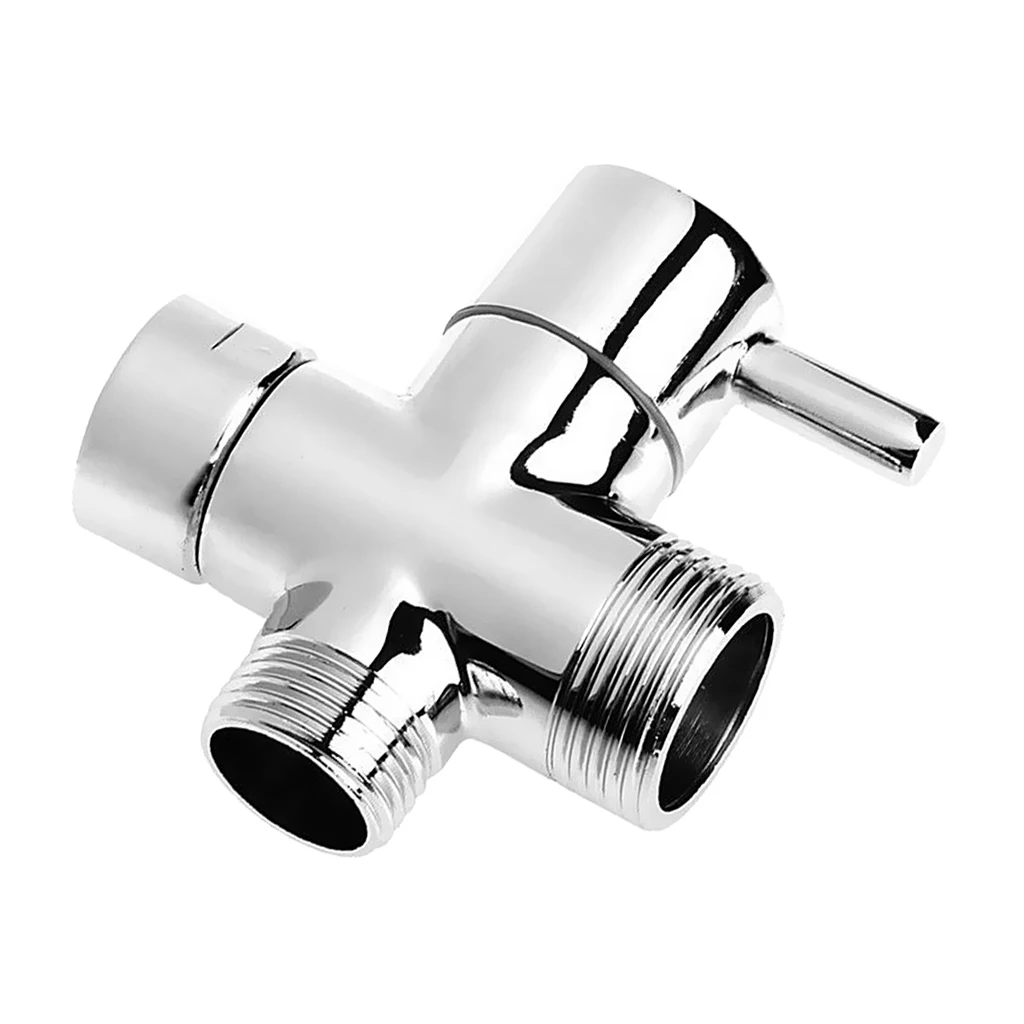 Silver 3 ways T-adapter Valve Diverter for handheld Shower Head Bidet Faucet Tap 2.5cm 2cm
