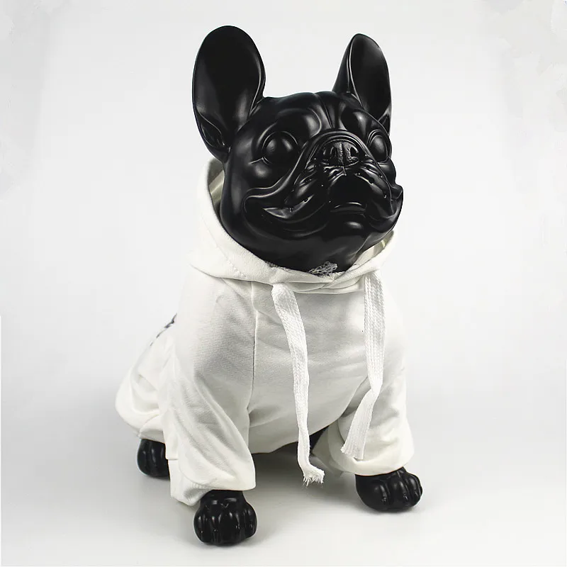 Black white Japanese and Korean style dog clothes pet tide brand cat French bulldog hooded sweater coat suitable for medium size