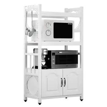 

Kitchen Shelf Floor Multi-layer Storage Rack Household Oven Microwave Rack Multi-functional Storage Rack With Cabinet Door