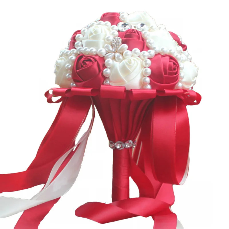 Потрясающие Свадебные цветы белые свадебные букеты искусственная Роза Букет Рамос De Novia Artificiales