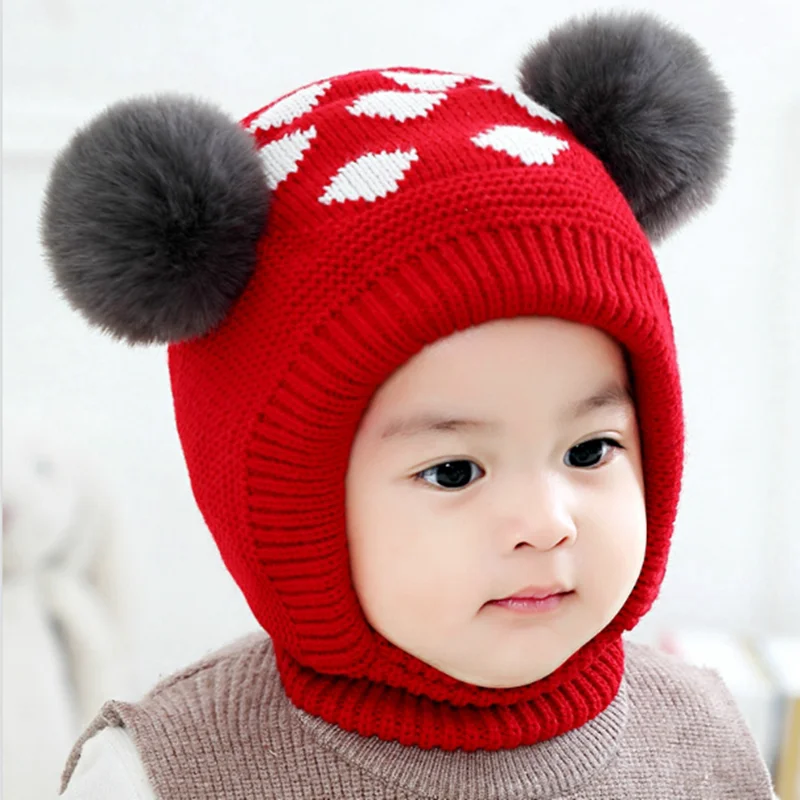 Baby hat Autumn and Winter Boy's woolen hat Korean version baby knitted hat