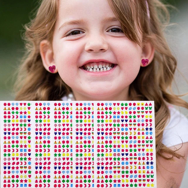 Kids Jewellery Party Colorful Kid Earring Sticker 5 Sheet/300x Crystal  Stick