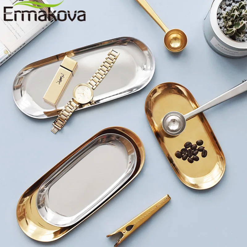 ERMAKOVA лоток для хранения из нержавеющей стали розовое золото серебристый