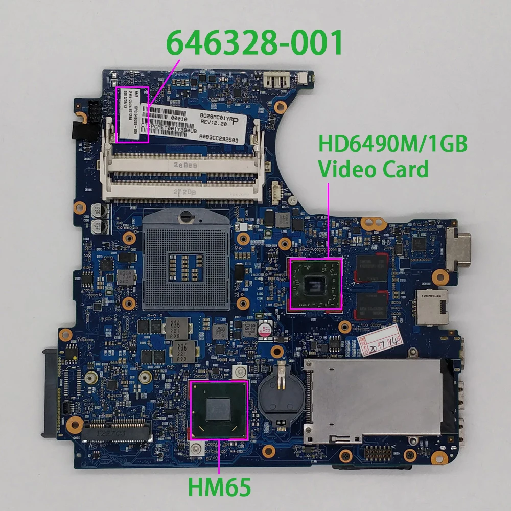 Материнская плата для ноутбука HP ProBook 4431S Series 4330S 4430S 646328-001 w HD6490M/1 ГБ GPU HM65 |