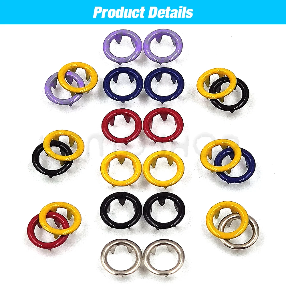 100 Sets Metal Prong Snap Button Fasteners With Mold Machine Prong Ring Press Button Studs For Clothes Garment Sewing Bags Shoes