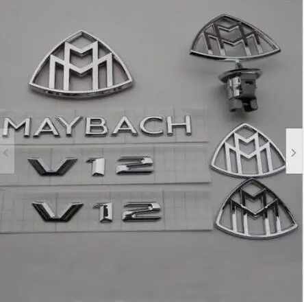 7 шт. для Maybach Hood эмблема орнамент боковой задний значок стоящий C E S класс - Цвет: silver