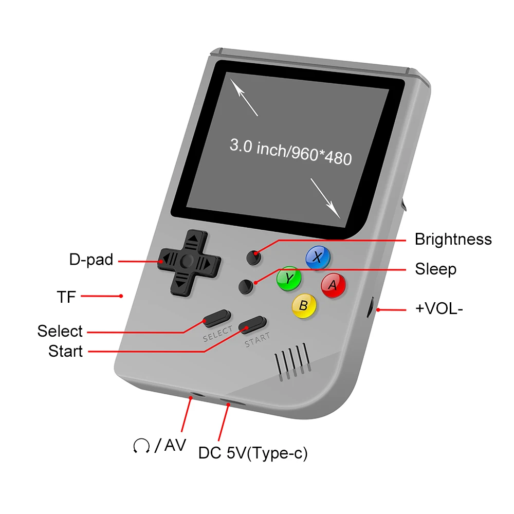 

RG300 3 inch Video Games Player Portable Retro Console Retro Game Handheld Console Player 16G 3000 Games Tony System
