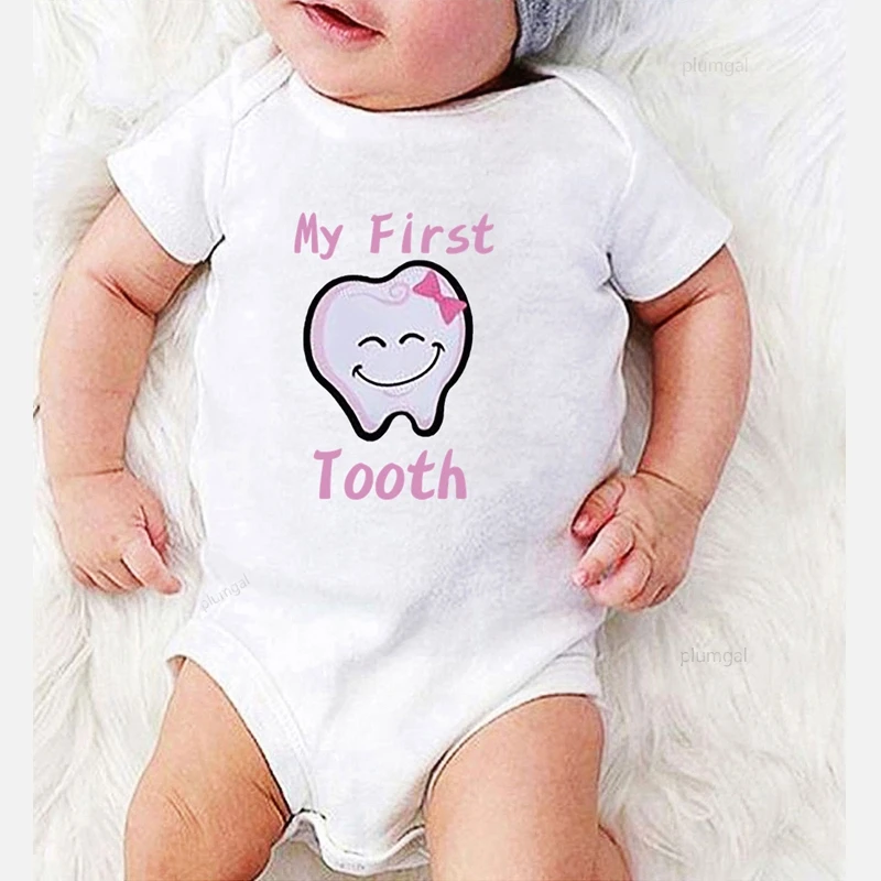 Cotton Bodysuit for Newborns Baby Clothes Newborn Girl Outfit Long Sleeve Toddler Jumpsuit Print First Tooth Baby Girls Clothing Baby Bodysuits are cool