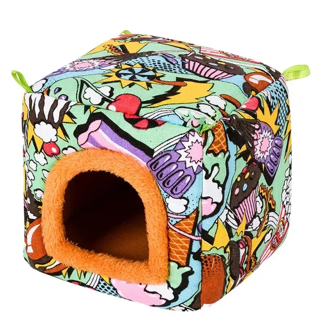 Small Animal Guinea Pig Hamster Hedgehog Bed House Warm Cage Bed Habitat Cave 3