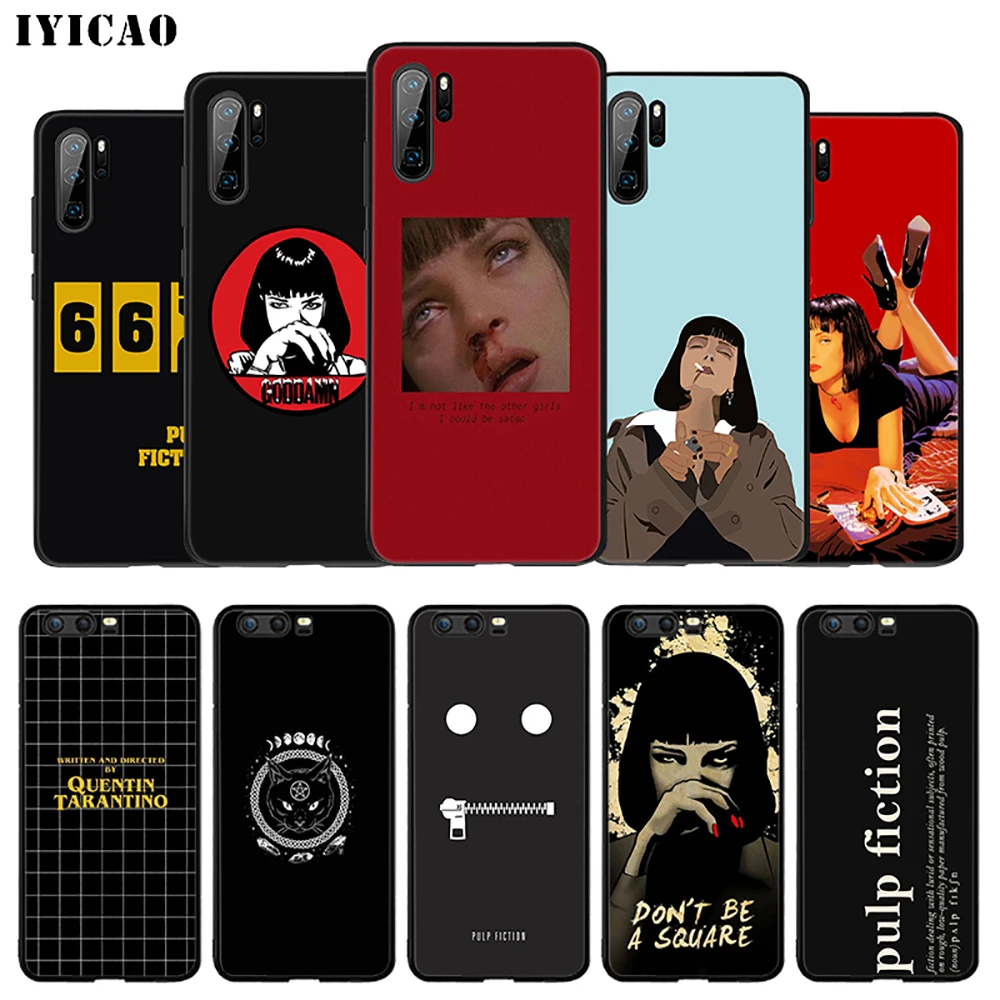 

IYICAO Pulp Fiction Soft Case for Huawei P30 P20 P10 P9 P8 P Smart Z Plus 2019 Lite Pro 2018 2017 2016 TPU