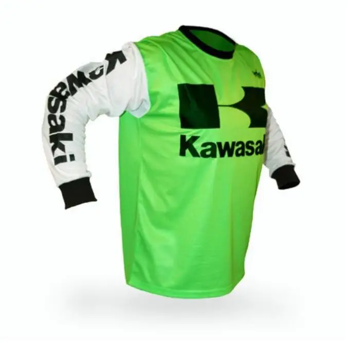 Для Kawasaki мотоциклетная футболка внедорожный горный велосипед мото Джерси BMX moto cross Джерси футболка - Цвет: Армейский зеленый