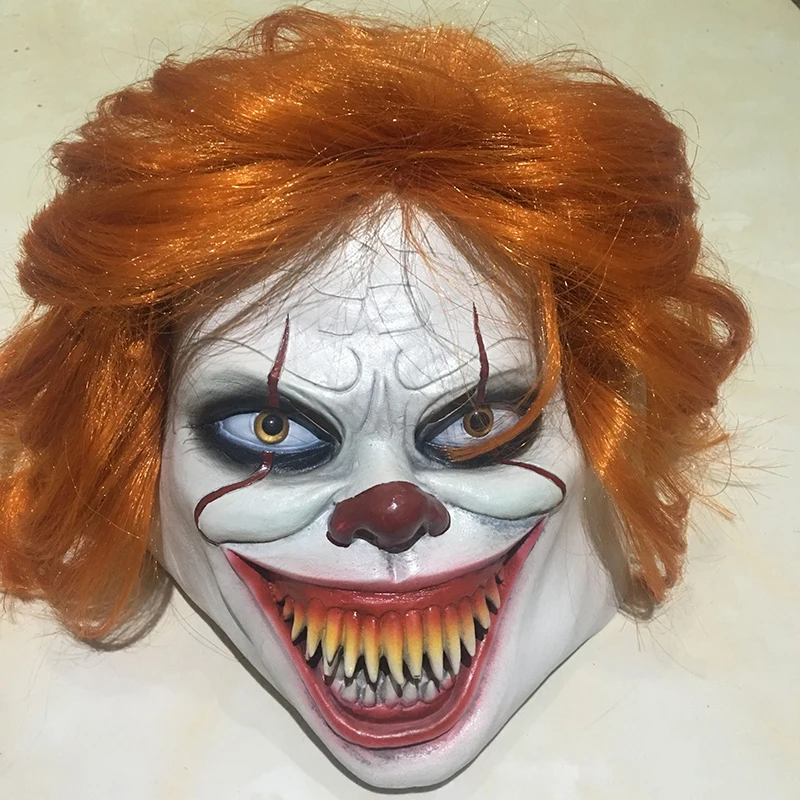 Смешные Стивен Кинг Джокер Pennywise Косплей Маска It Chapter Two 2 ужасов латексные маски клоун Хэллоуин костюм реквизит