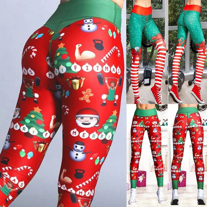 santa yoga pants