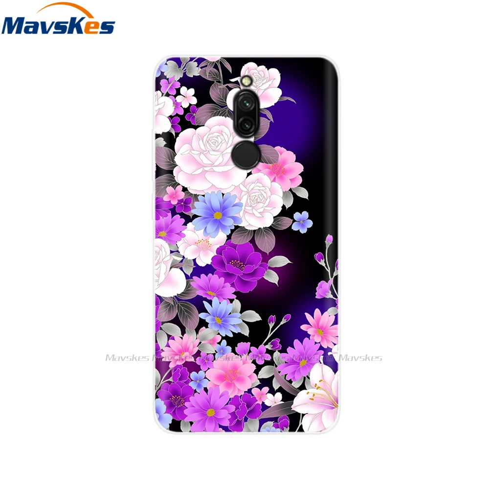 Чехол с цветочным принтом для xiaomi redmi 8, чехол, Мягкий ТПУ силиконовый чехол для xiaomi redmi 8, чехол для телефона redmi 8, чехол, сумки