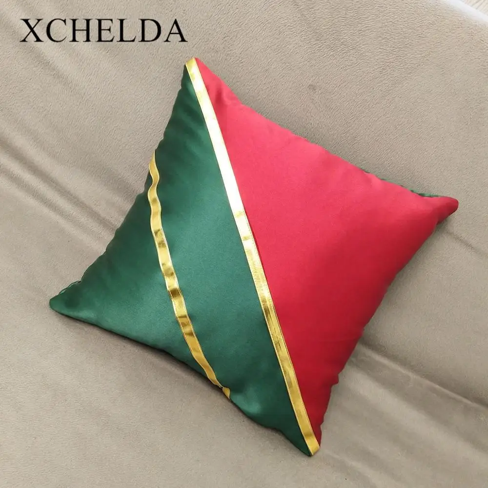 

Cushion Covers Throw Pillows Case Diagonal Color Matching Double Leather Belt Sofa Decorative Pillow Zara*women Home Decoration