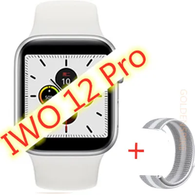 add Nylon strap IWO 12 часы серии 5 1:1 Bluetooth Смарт часы 40 мм 44 мм для apple iPhone 11 pro IOS Android телефон smartwatch человек PK IWO 11/10 - Цвет: add Nylon strap