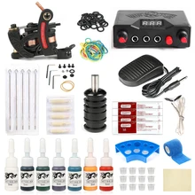 

Professional Coil Tattoo Machin Kit Cheap Beginner Power Supply with Needles PMU Makeup Complete Tattoo Ink Set Body Art