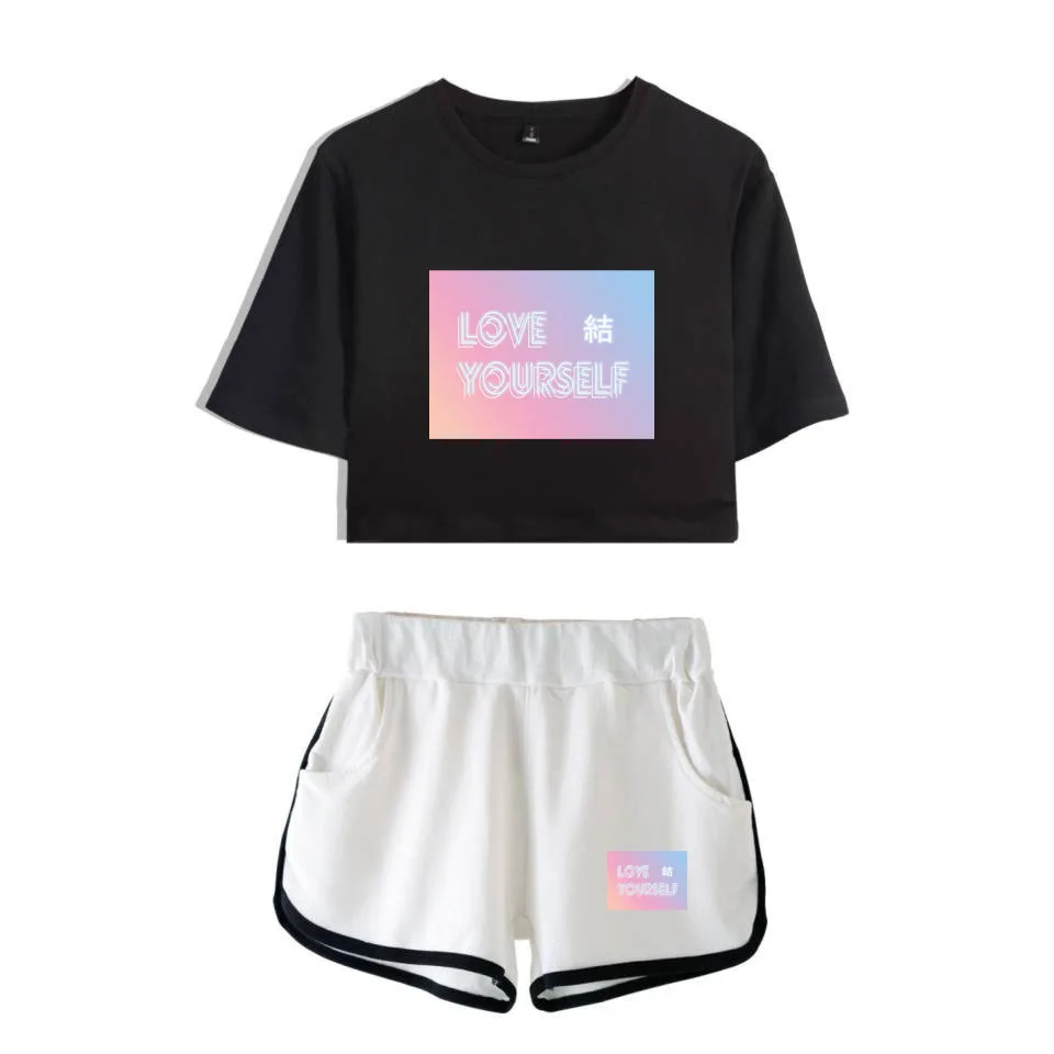 Женский спортивный костюм Bangtan Boys Love Yourself повседневный комплект из двух