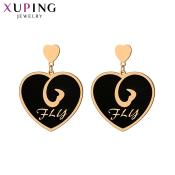 

Xuping Colorful Simple Exquisite Earring Romantic Rose Gold Color Plated Hoop Earring New Design Jewelry Gift 98414