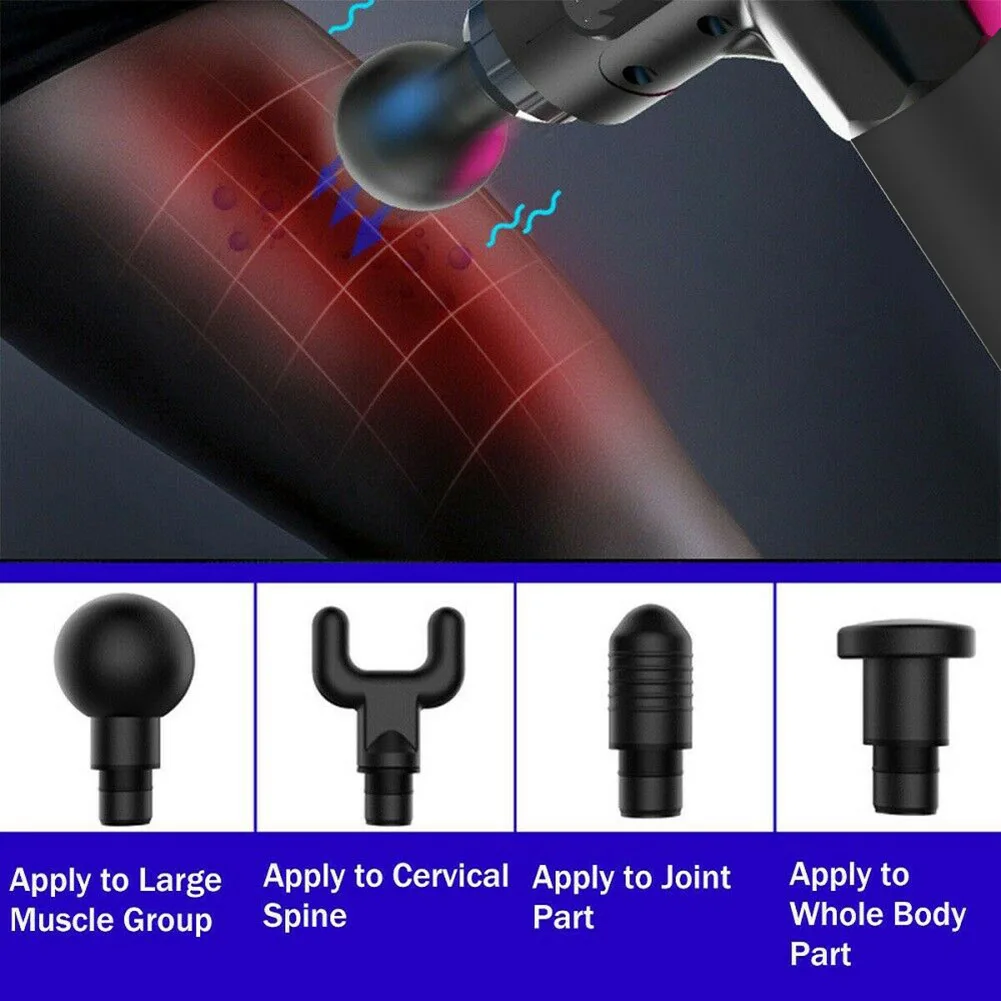 

Percussion Massage Guns Tool 4 Heads 30 Speeds Vibration Muscle Body Therapy Massager BB55