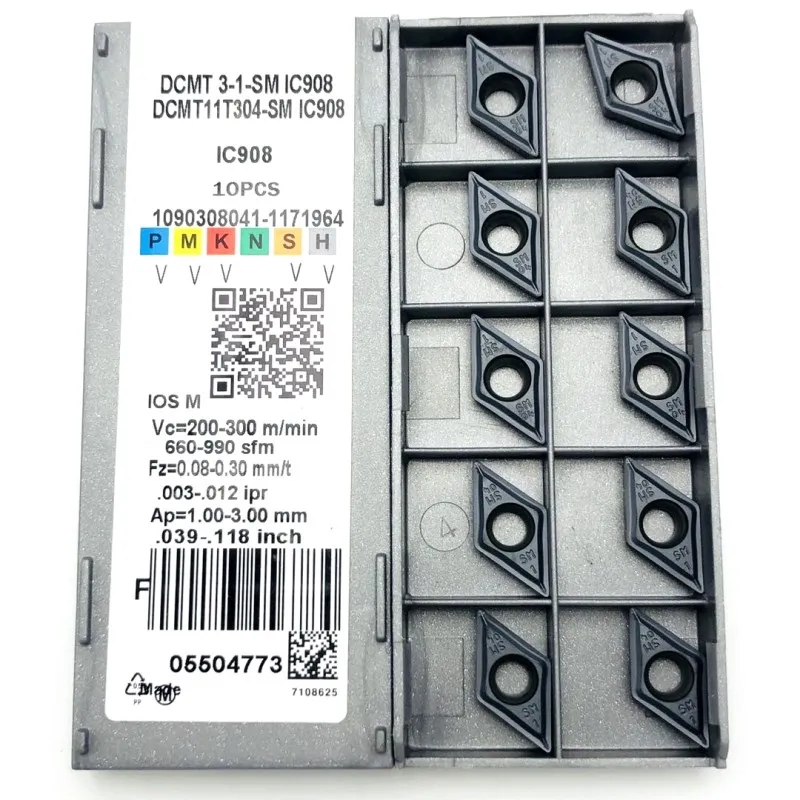 DCMT11T304 DCMT11T308 SM IC907 IC908 interna de la herramienta de torneado dcmt 11t304 inserto de carburo torneado herramienta de torno de inflexión de insertar