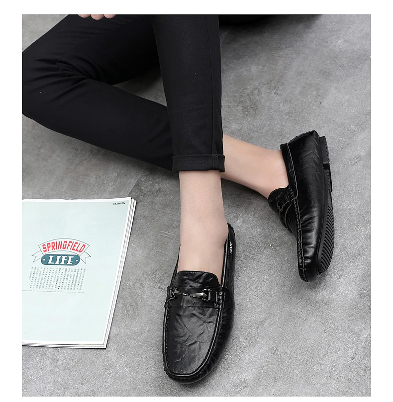 Genuine Leather Leisure Comfy Soft Casual Loafers Shoes Moccasins Gentleman Shoes Luxury Brand Outdoor Fashion Driving Shoes I