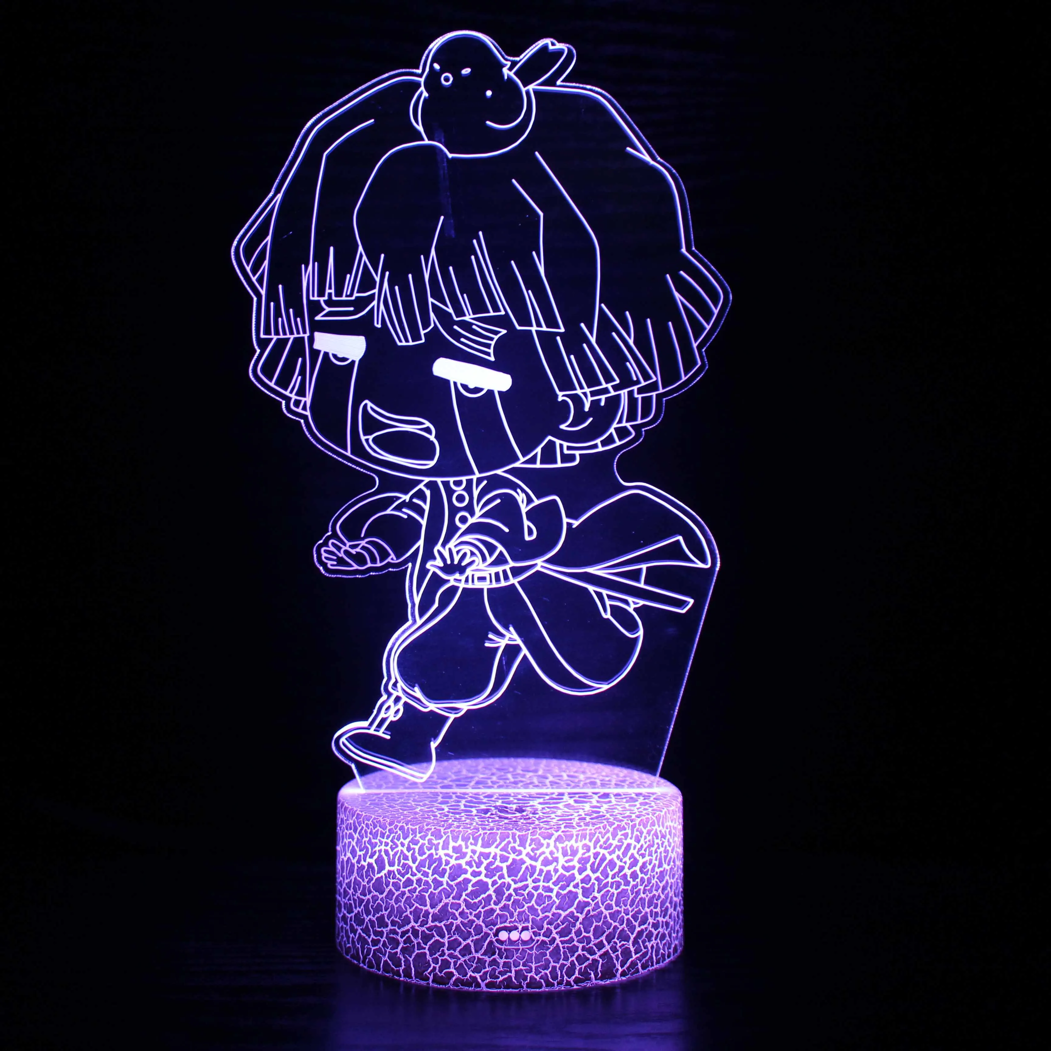 Acrylic Led Night Light Anime Demon Slayer Agatsuma Zenitsu Figure for Kids Child Bedroom Decor Cool Kimetsu No Yaiba Lamp Gift star night light Night Lights