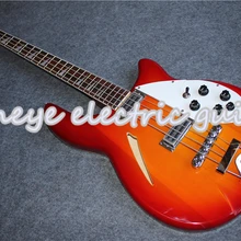 CS вишнево-золотистый отделка Rick электрическая бас гитара 4 струнный полый корпус гитары электрогитара База