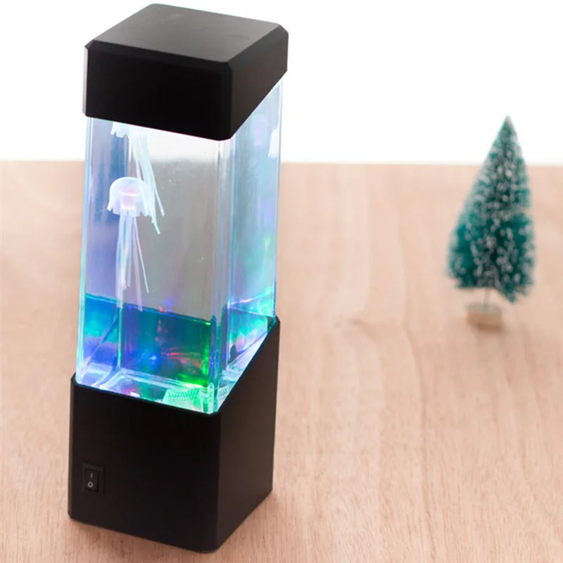

Colorful Led Jellyfish Nightlight Popular Home Decoration Volcano Lamp Creative Atmosphere Night Light In Glass Table Desig Bed