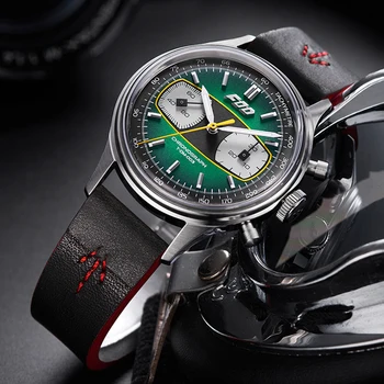 

Pilot Mechanical Wristwatches Men 1963 Hand Wind 38mm Army Watch Men Chronograph Stainless Steel Acrylic Luminous Watch New 2020