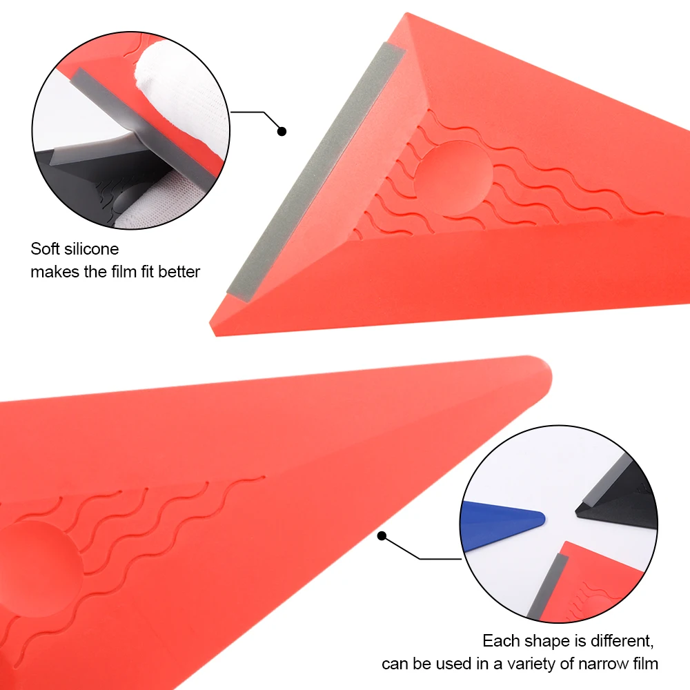 Window Tints Silicone Squeegee Carbon Fiber Vinyl Film Wrapping Car Plastic Scraper Household Glass Sticker Remover Tools