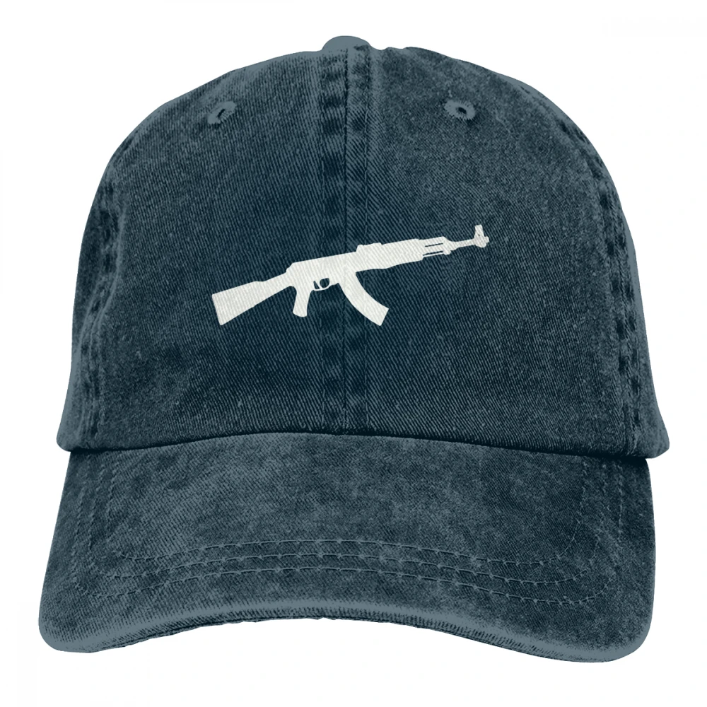 AK47 Casquette черные унисекс Мужские Женские джинсовые бейсболка с ремешком кепки регулируемые Гольф папа шляпа