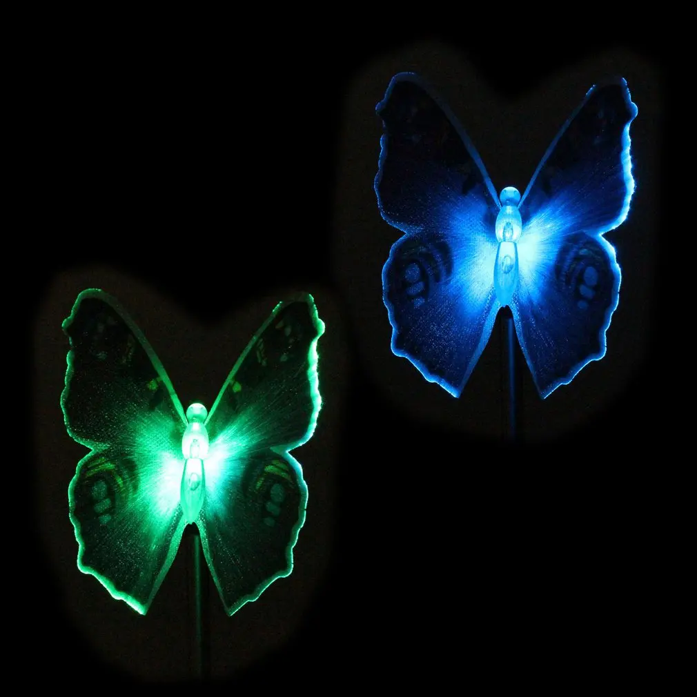

2pcs Solar Color-Changing Dragonfly/Butterfly/Hummingbird Garden Stake Light