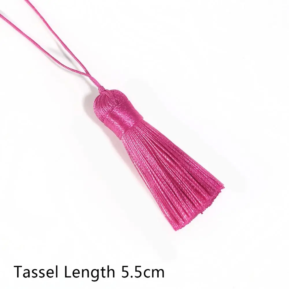 1pcs 5.5cm Colorful Cotton Silk Tassel Short Tassel For DIY Crafts Curtains Hanging Decoration Jewelry Making Accessories - Цвет: Fuchsia