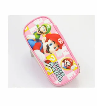 

Cartoon Mario Pencil Case Cute Big capacity PU Leather pen bag Stationery pouch Pencil bag box school supplies gift pink