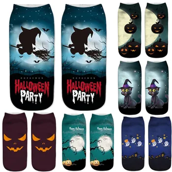 

2019 Jaycosin Cotton Fashion Hip Hop Men Socks Women Men Fashion Halloween 3D Print Socks Six Colors Stockings Dropshipping 1015