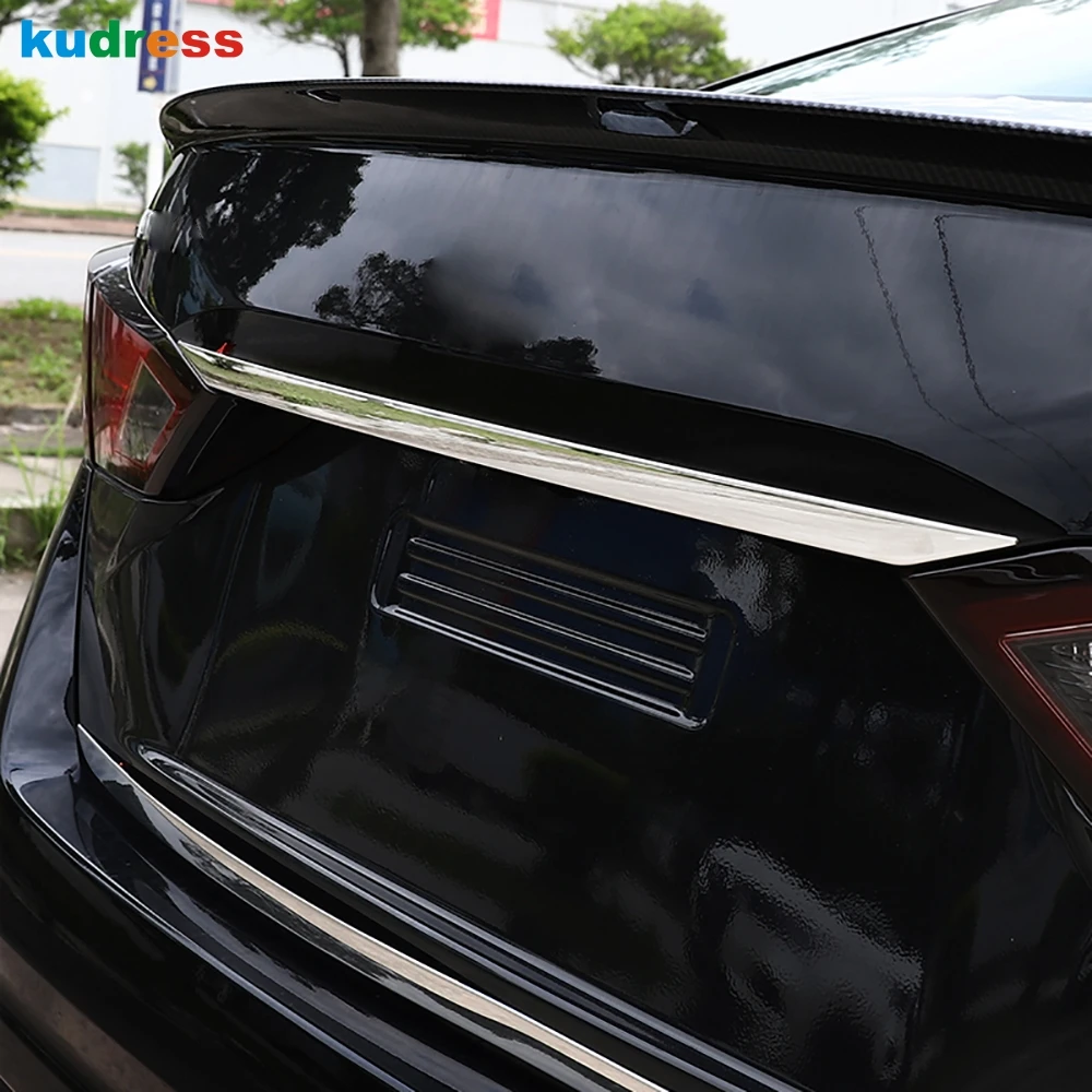 

For Nissan Altima 2019 2020 Stainless Steel Car Trunk Trim Tail Rear Door Lid Decoration Cover Styling Sticker Exterior Parts