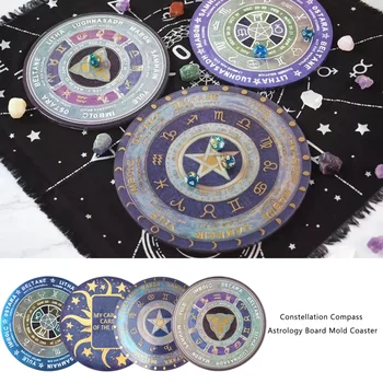 

Tarot Divination Borad Coaster Resin Mold DIY UV Epoxy Crystal Silicone Mold Constellation Compass Resin Crafts Game Mold Tools