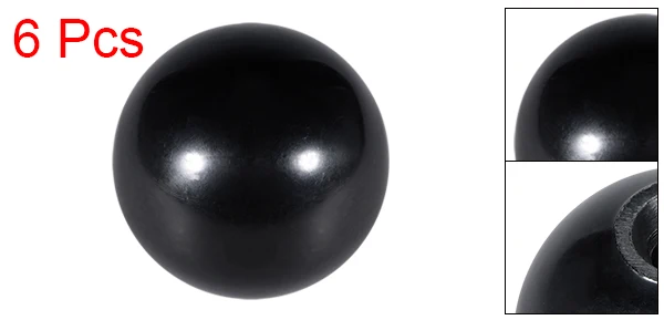 Uxcell 6 шт. отверждаемый материал сферическая ручка с M6/M8/M10/M12 внутренняя резьба машины ручки 30/32/35/40/50 мм Диаметр гладкая оправа черного цвета - Цвет: M8 35mm Dia