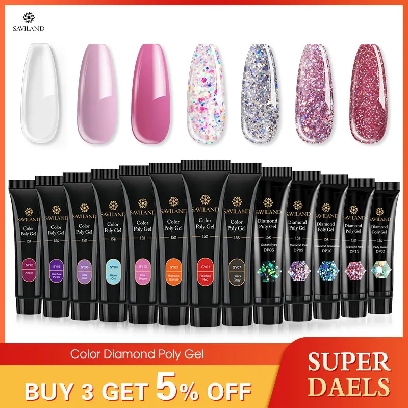 Saviland Diamond Poly Nail gel UV 
