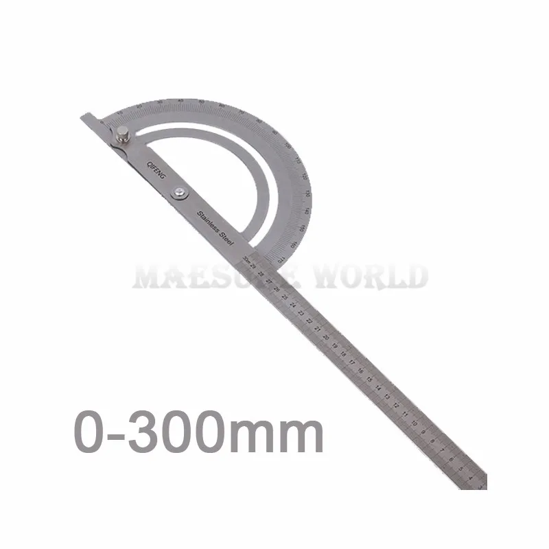 150mm 300mm Stainless Steel 180 Degree Protractor Angle Finder Rotary Measuring Ruler Machinist Tool Goniometer