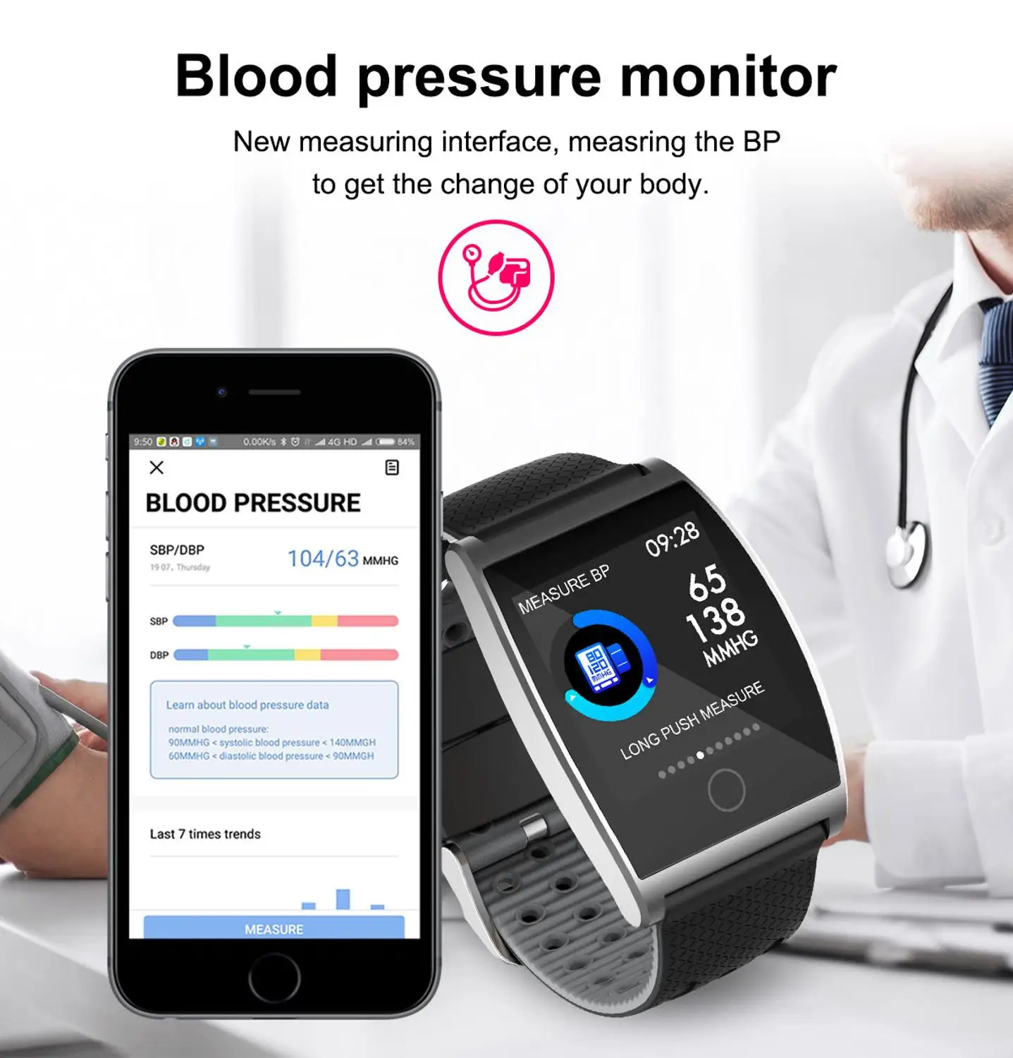 QS05 Smart Watch for Women ManHeart Rate Monitor Tracker Fitness Exercise Watch Cool Wearable Device Strap Smart Watch for
