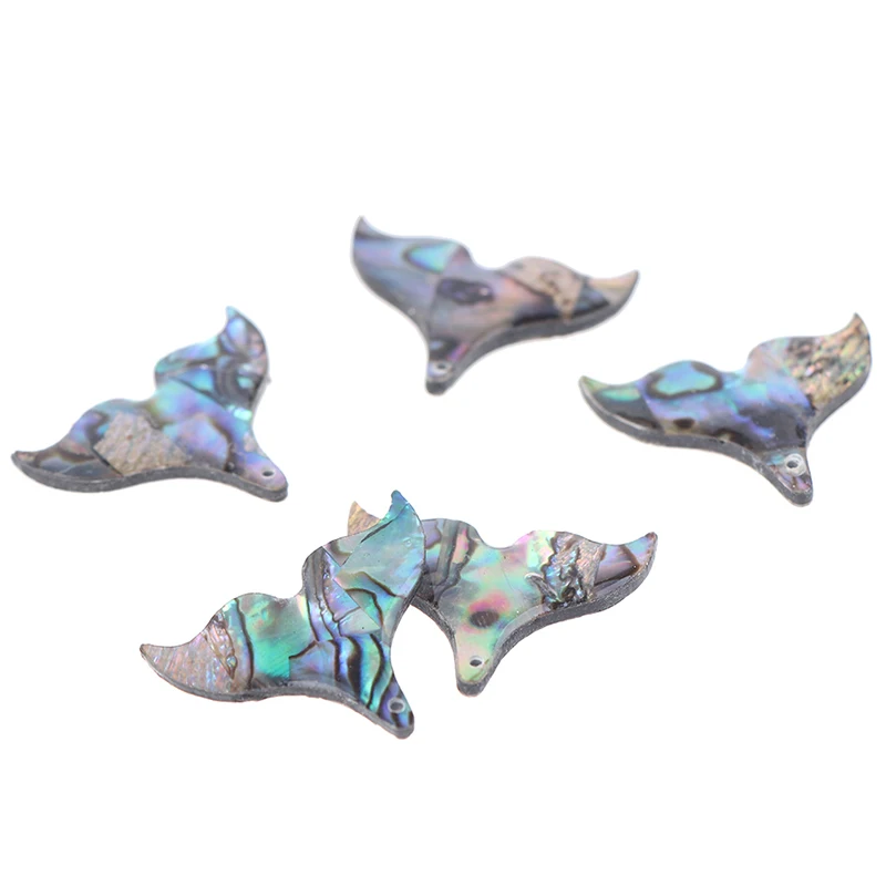 5PCS 25*20mm Natural Abalone Shell Fish Tail Pendants for DIY Jewelry