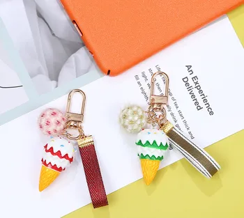 

Creative Cartoon Animal Ice Cream Keychain Cute Unicorn Sweet Cone Bag Pendant Gift Key Ring
