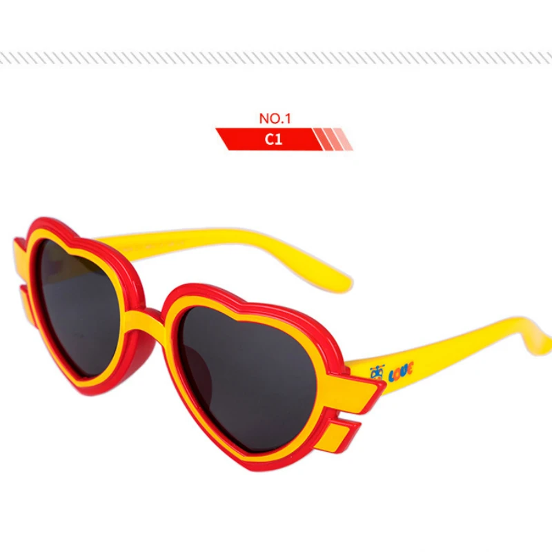 Kilig силиконовые солнцезащитные очки в форме сердца для детей TR90 розовые красные солнцезащитные очки для детей гибкие поляризованные очки Uv400 Новинка