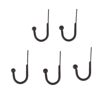 

5PCS Single Prong Hooks Black Hanging Mini Wall Hangers Coat Hooks Door Back Hooks for Bathroom Living Room