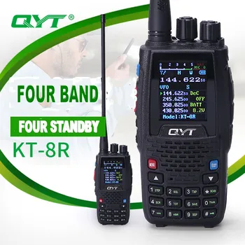 

DHL freeship QYT KT-8R Quad Band UHF VHF 136-147Mhz 400-470mhz 220-270mh 350-390mhz Handheld Two Way Radio Ham Transceiver KT8R